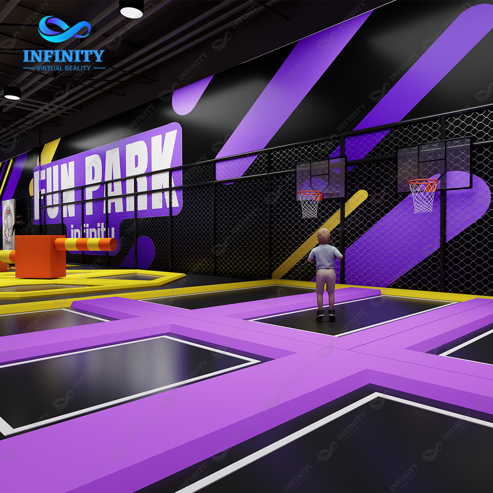 Trampoline free-jump zone