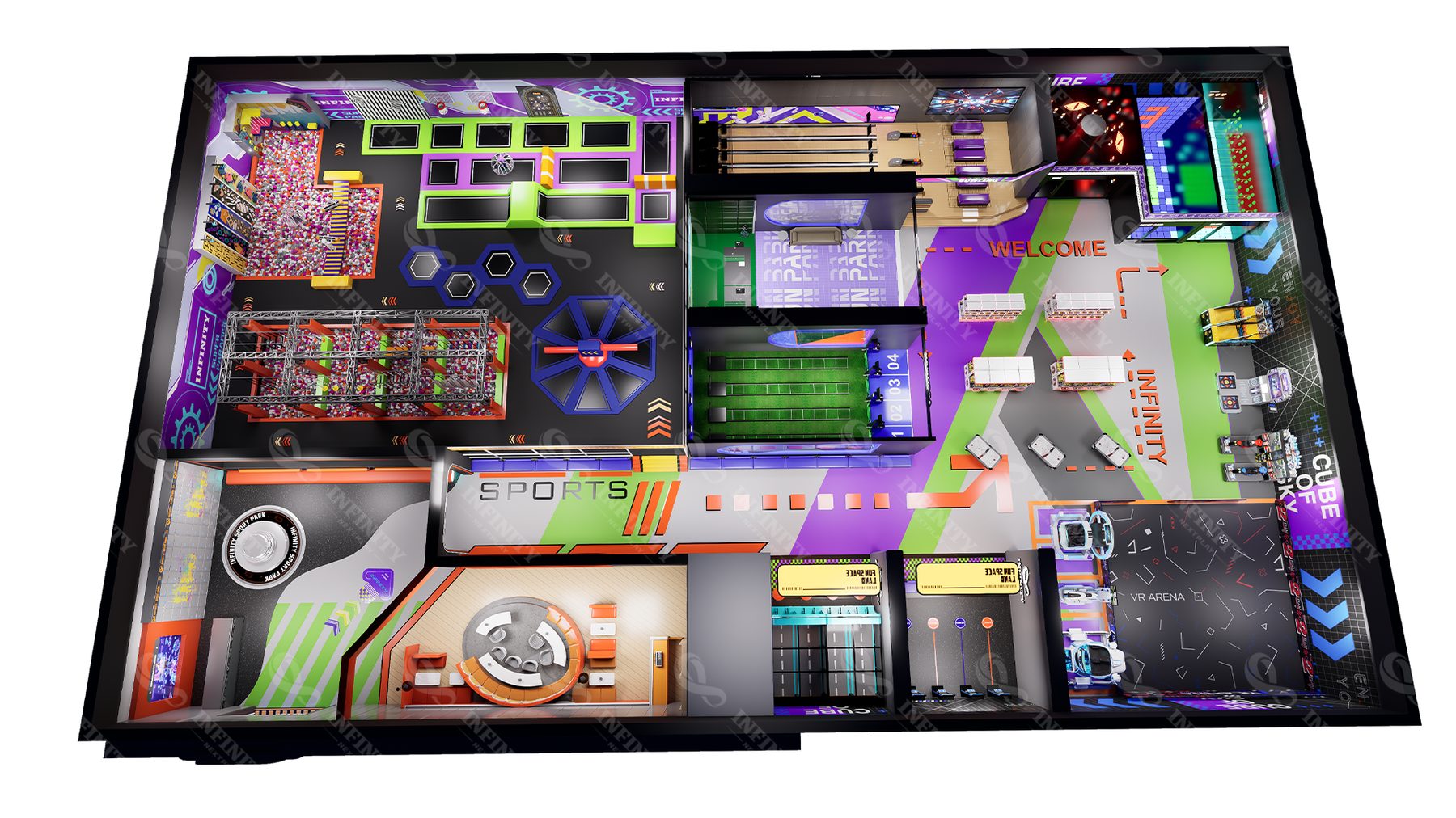 Infinity 2100 square meter sports club project