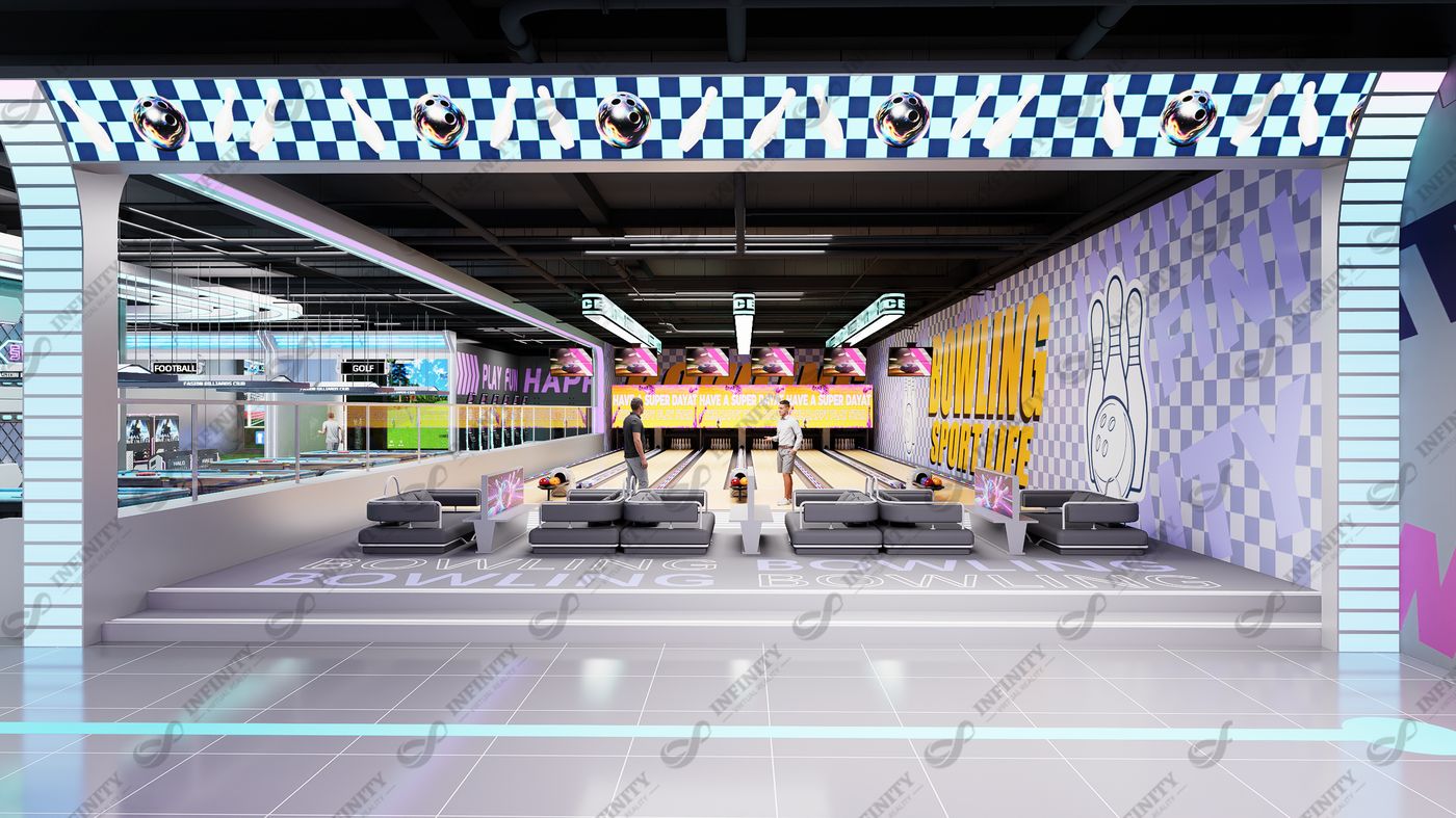 3D visualization of the bowling hall overview