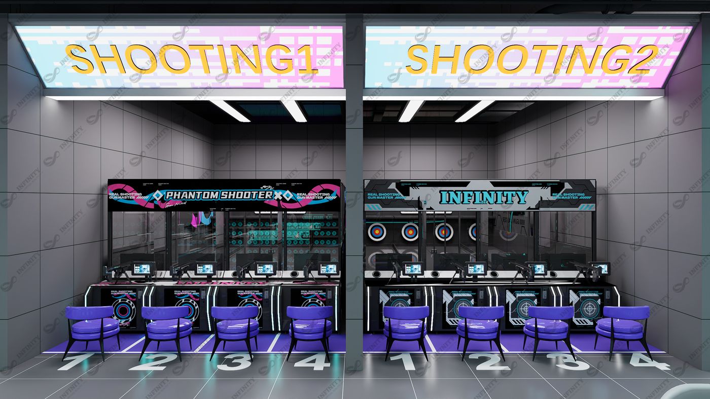 3D visualization of a target challenge room