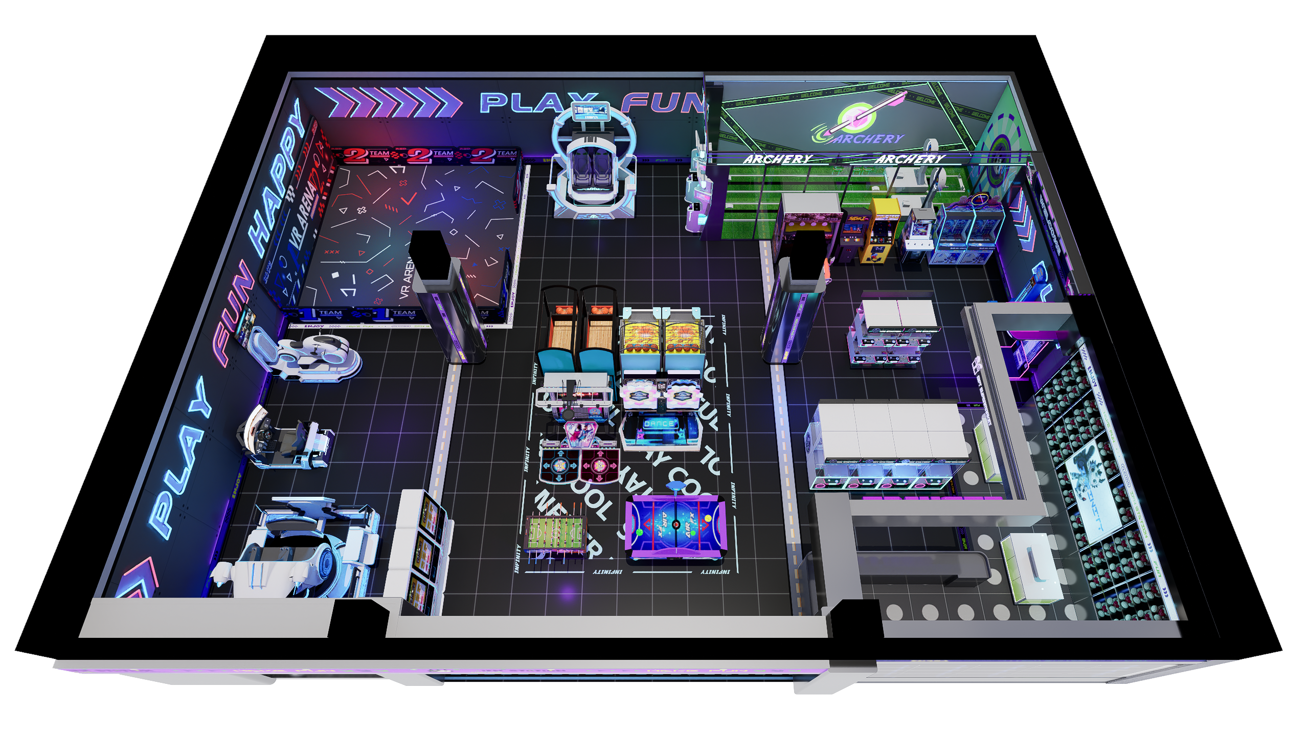 INFINI Indoor VR Entertainment Center render 2