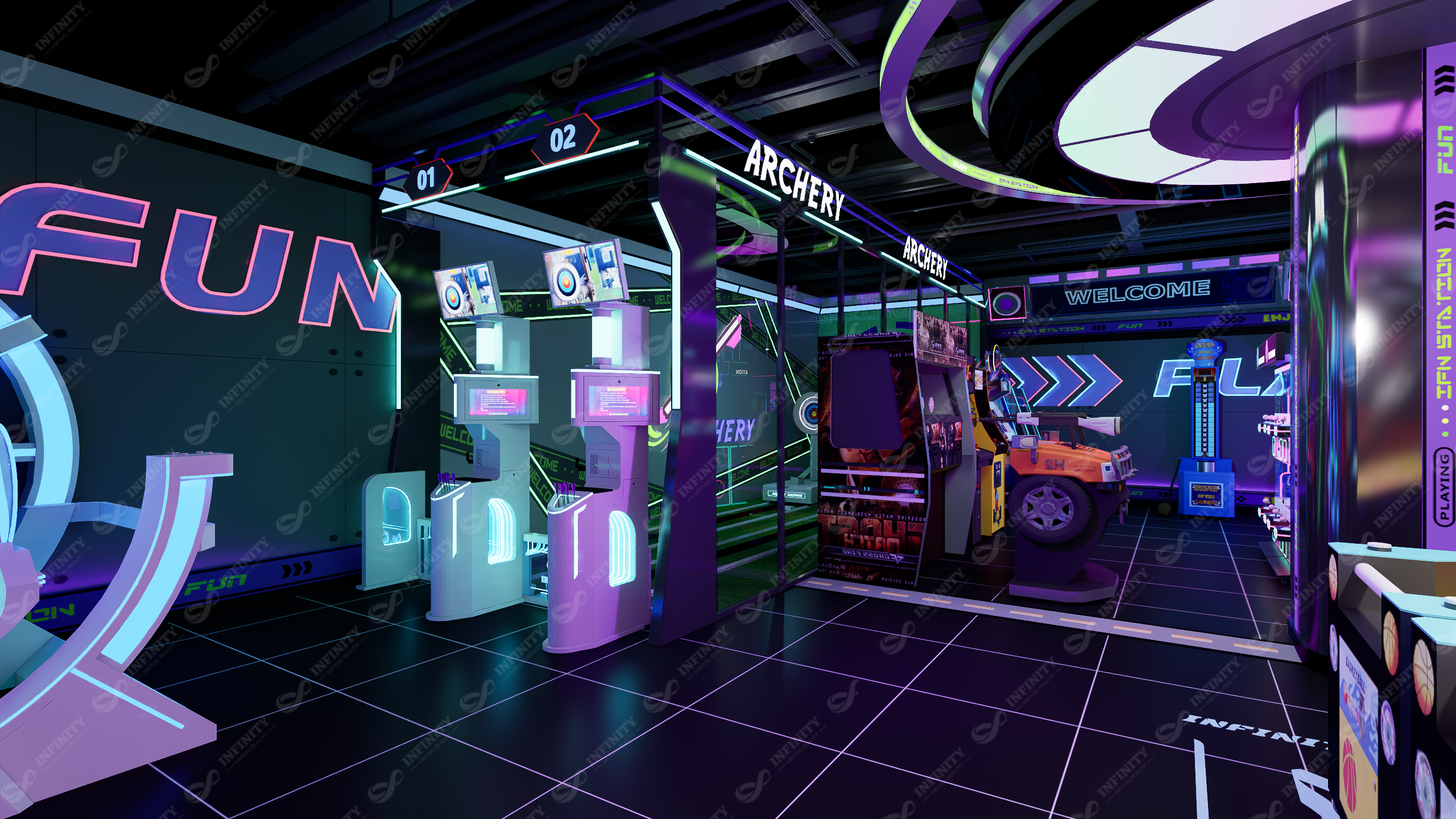 Digital Archery Zone in 300sqm indoor VR entertainment center