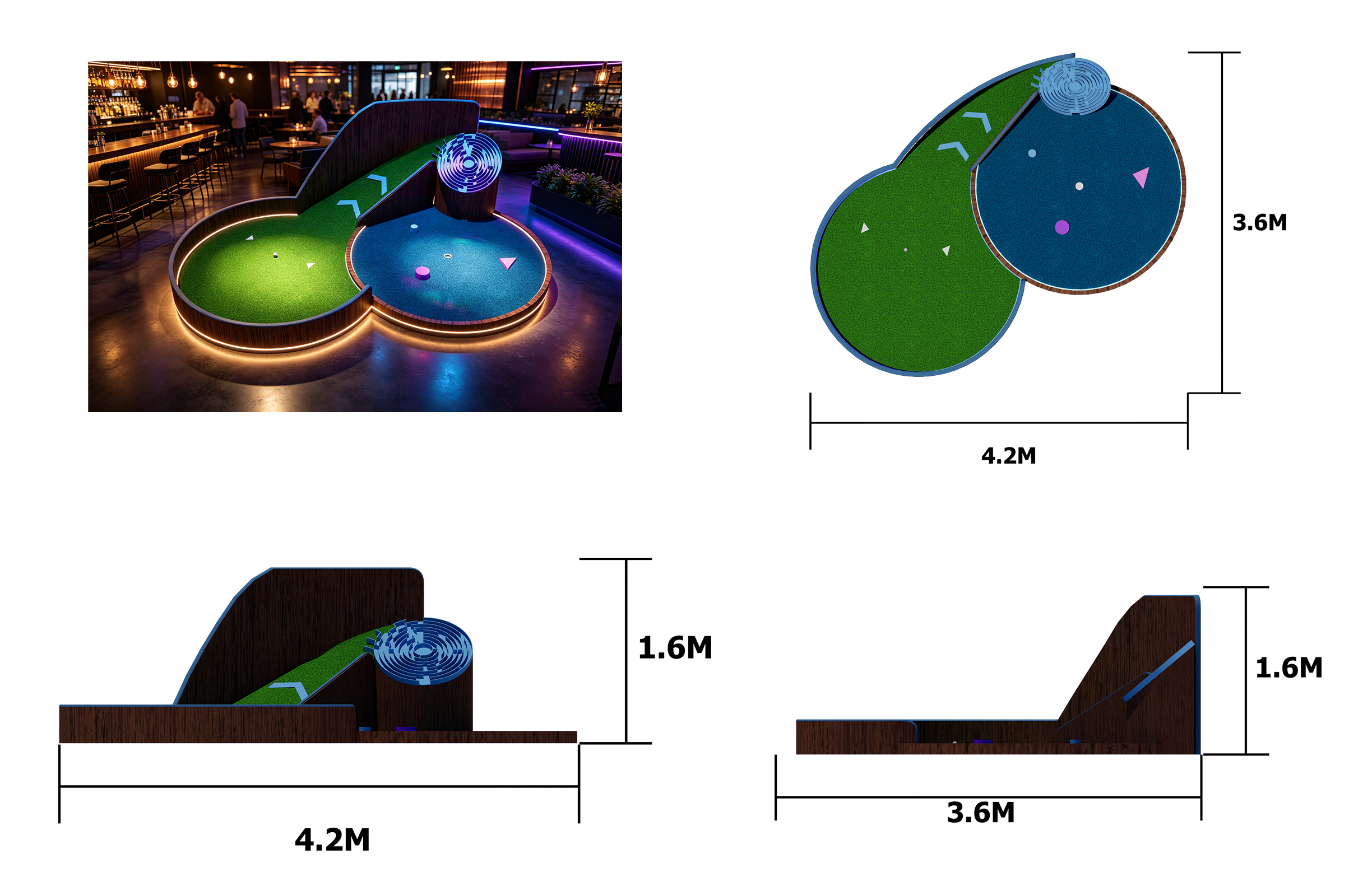 Labyrinth Golf Hole – Indoor Mini Golf Hole
