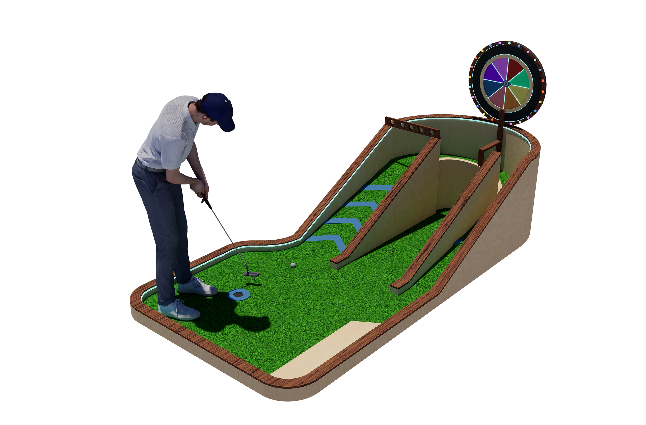 Curve Block Golf Hole – Indoor Mini Golf Hole