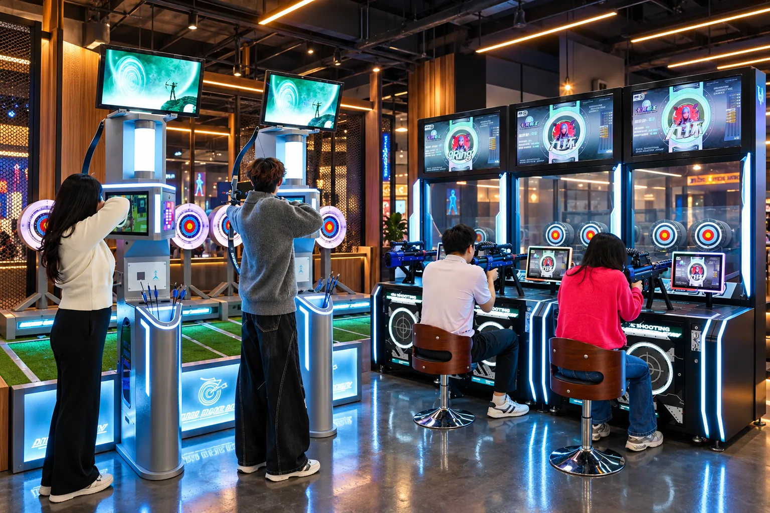 Hungary interactive sports and target games concept