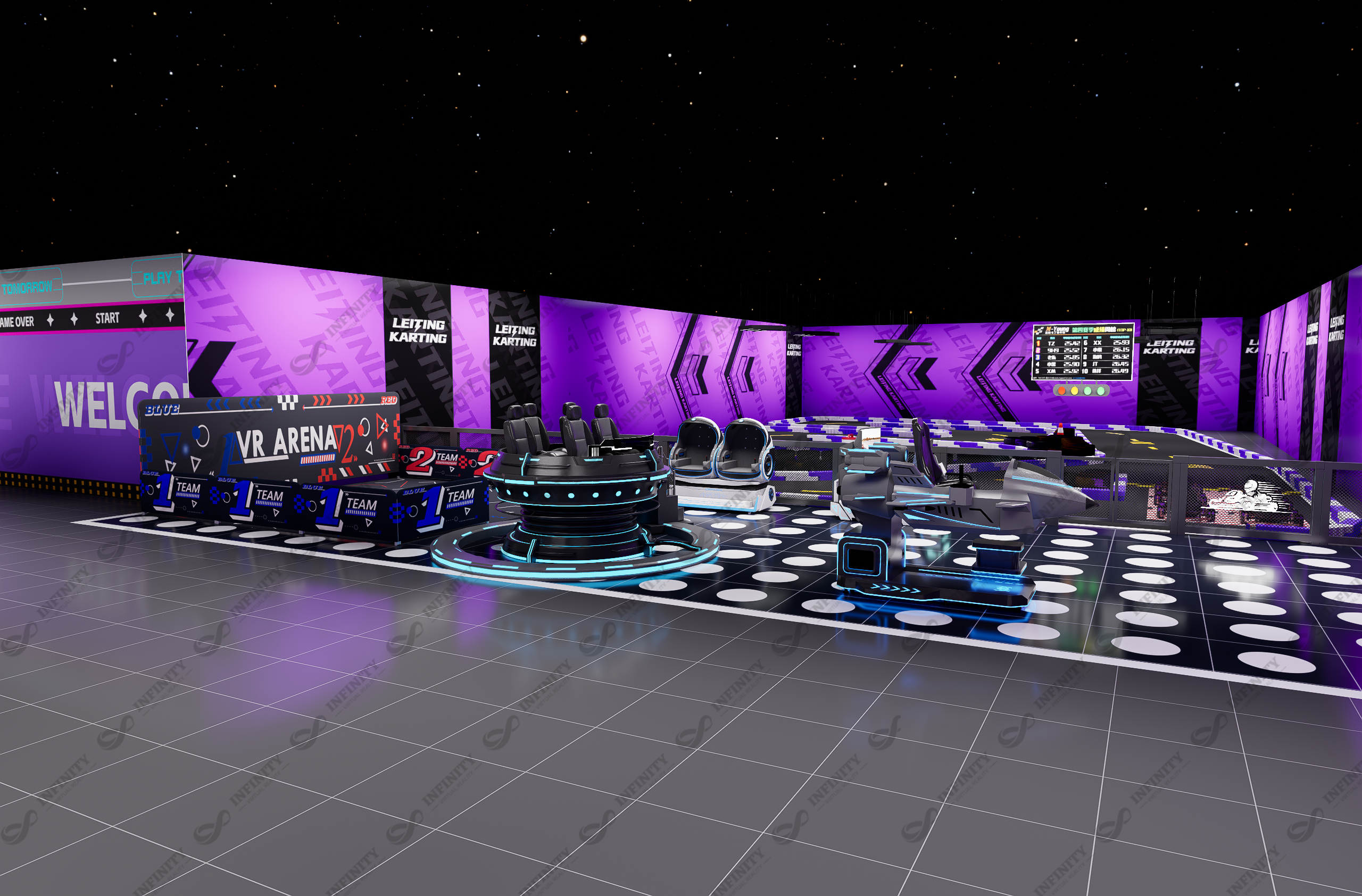 Nepal VR team arena and simulator area concept beside the karting track