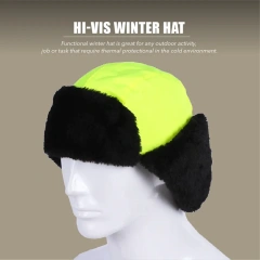 High Reflective Hi-vis Winter Hat, Aviator Trooper Hat Insulation Ski Hat