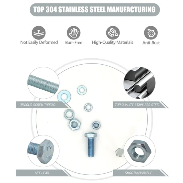 Nut and Bolt 32pcs Assortment Hex Nuts multi-layer gavanizztion