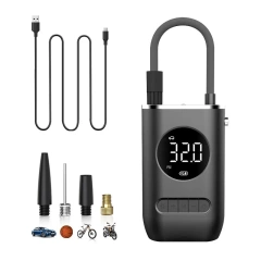 Rechargeable Digital Tire Inflator With LED light Wireless Car Tyre Compressor 2000 mAHx2