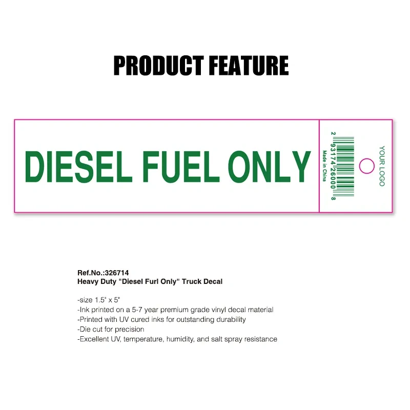Heavy Duty Die-sel Furl Only Truck Decal Self Adhesive