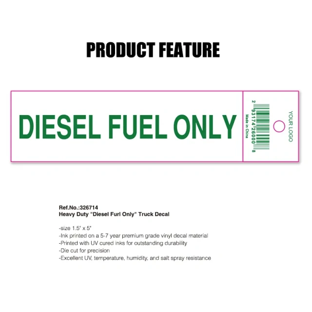 Heavy Duty Die-sel Furl Only Truck Decal Self Adhesive