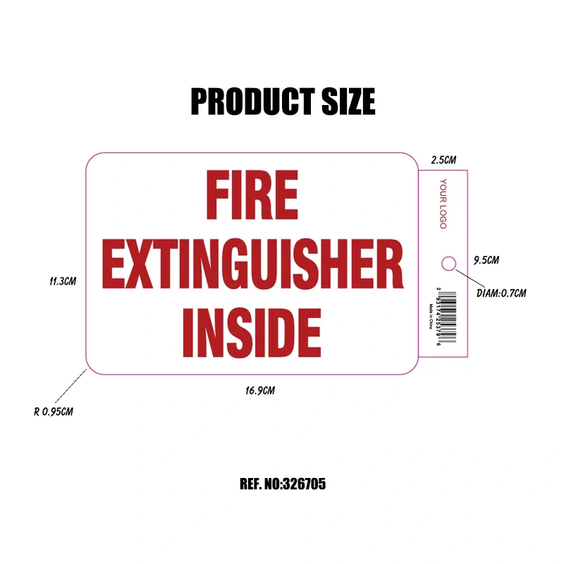 Heavy Duty Fire Extinguisher Inside Truck Decal Sign Self Adhesive