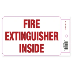 Heavy Duty Fire Extinguisher Inside Truck Decal Sign Self Adhesive