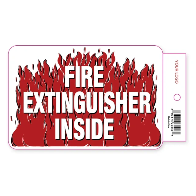 Heavy Duty Fire Extinguisher Inside with Flames Truck Decal Sign Self Adhesive