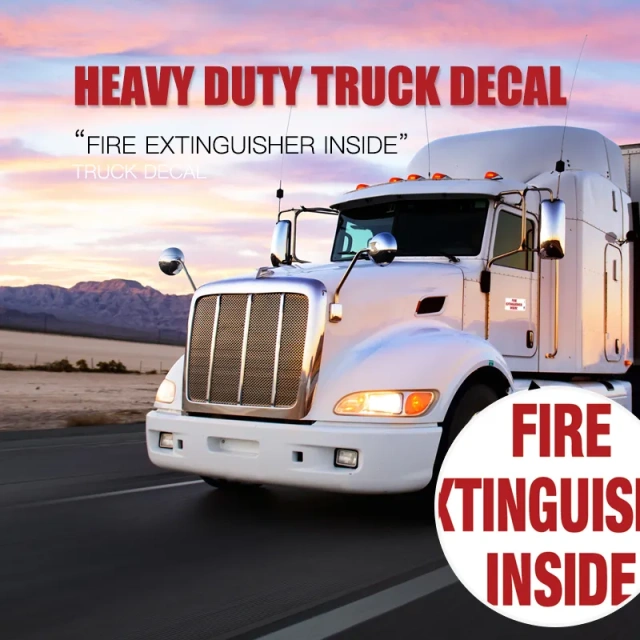 Heavy Duty Fire Extinguisher Inside Truck Decal Sign Self Adhesive
