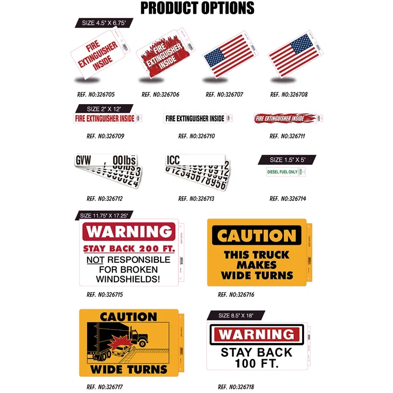Heavy Duty Fire Extinguisher Inside with Flames Truck Decal Sign Self Adhesive