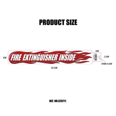 Heavy Duty Fire Extinguisher Inside Truck Decal With Flames Graphic Sign Self Adhesive