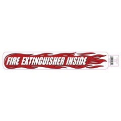 Heavy Duty Fire Extinguisher Inside Truck Decal With Flames Graphic Sign Self Adhesive