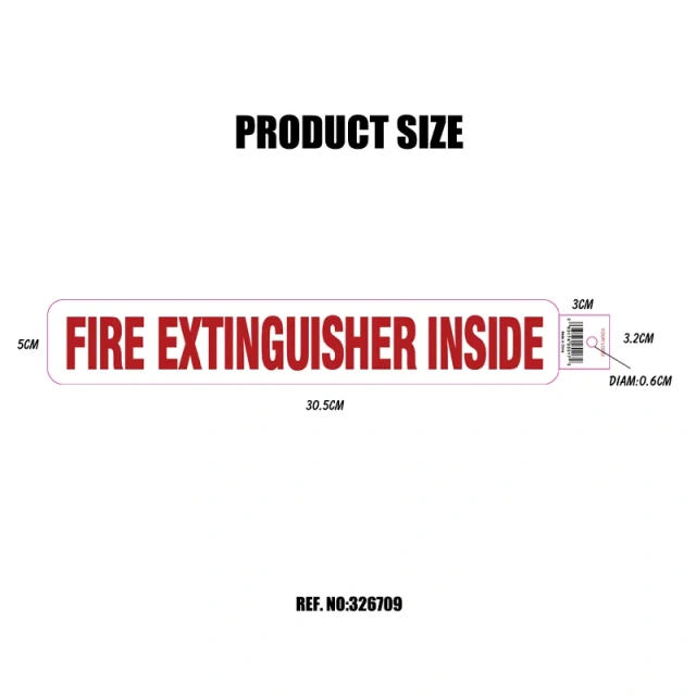 Heavy Duty Fire Extinguisher Inside Truck Decal Sign Self Adhesive