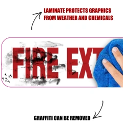 Heavy Duty Fire Extinguisher Inside Truck Decal Sign Self Adhesive