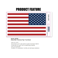 Heavy Duty American Flag Truck Decal Sign Self Adhesive