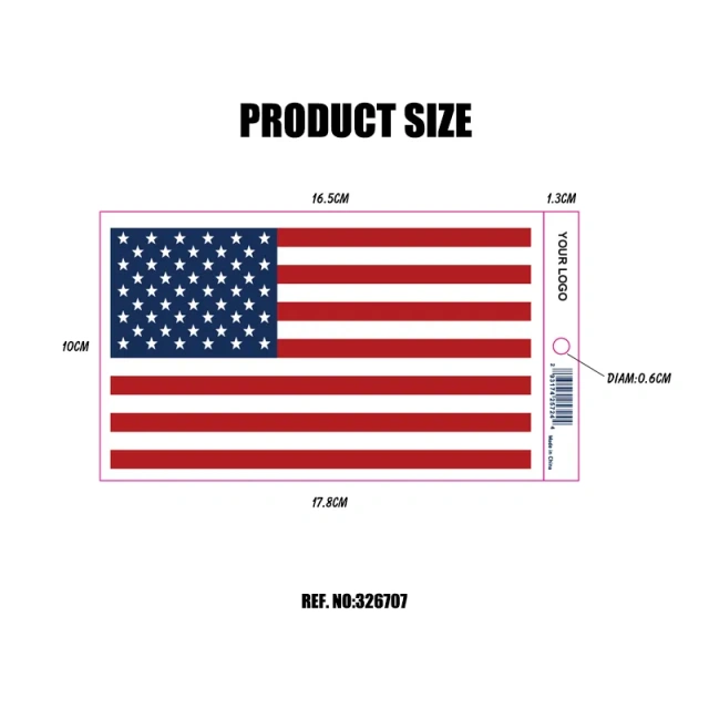 Heavy Duty American Flag Truck Decal Sign Self Adhesive