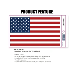 Heavy Duty American Flag Truck Decal Sign Self Adhesive