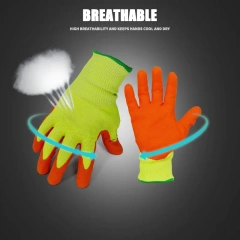 ANSI Cut Level 6 Rubber Latex Coated for Work Construction Crinkle Pattern Nitrile Latex Dip Glove