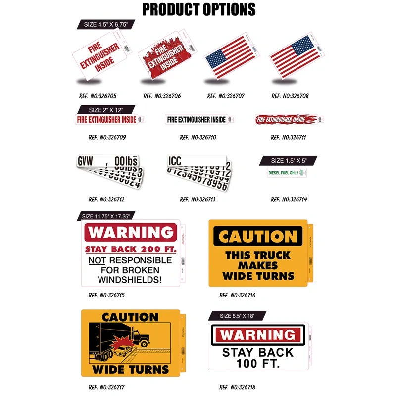 Heavy Duty Gross Vehicle Weight Decal Set Truck Decal Sign GVW Numbering kit Self Adhesive