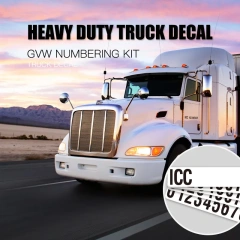Heavy Duty ICC Number Set Truck Decal Sign Numbering kit Self Adhesive