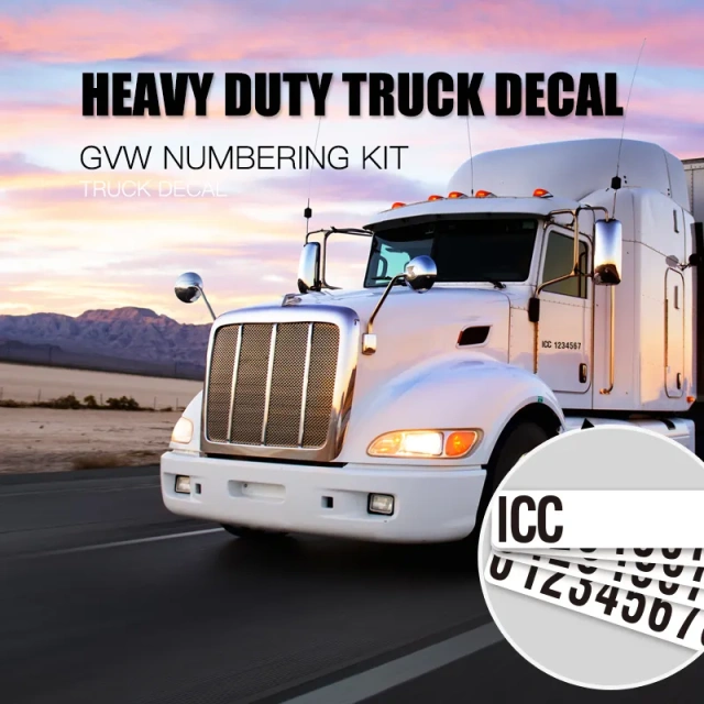 Heavy Duty ICC Number Set Truck Decal Sign Numbering kit Self Adhesive