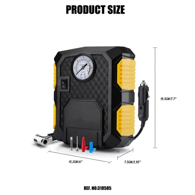Dial Gauge Tire Inflator With LED light Wireless Car Tyre Compressor