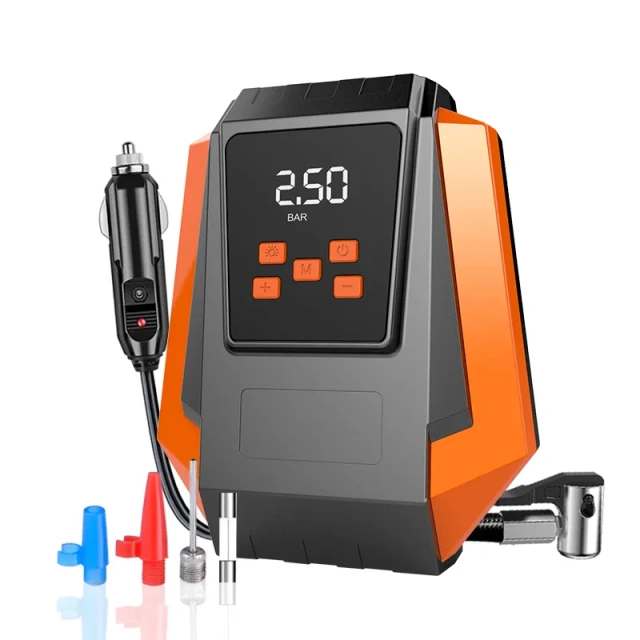 Digital Tire Inflator With LED light Wireless Car Tyre Compressor