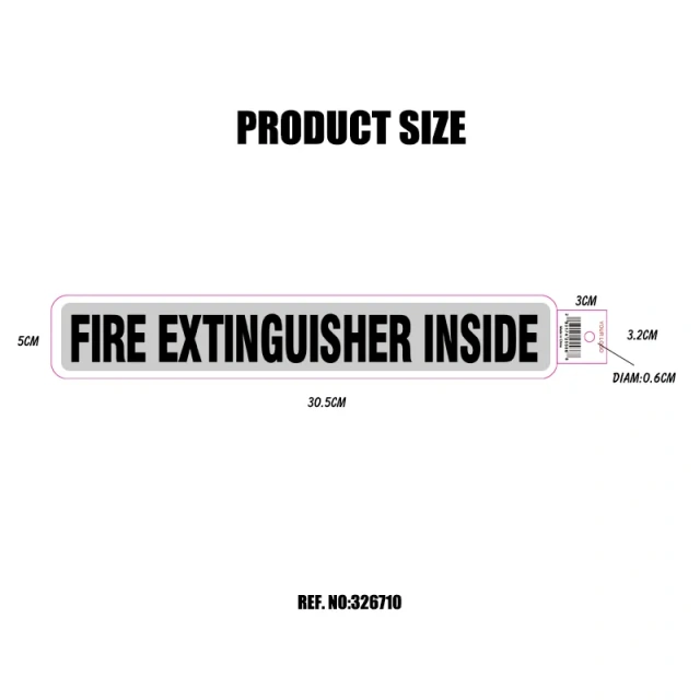 Heavy Duty Fire Extinguisher Inside Truck Decal Sign Self Adhesive
