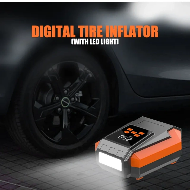 Digital Tire Inflator With LED light Wireless Car Tyre Compressor
