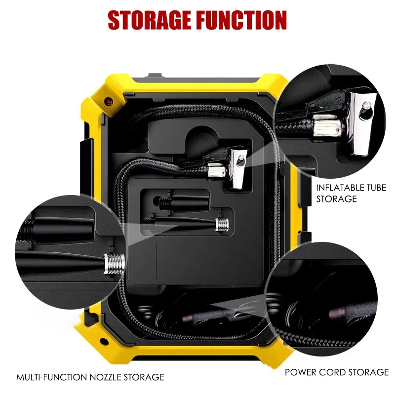 Digital Tire Inflator With LED light Wireless Car Tyre Compressor