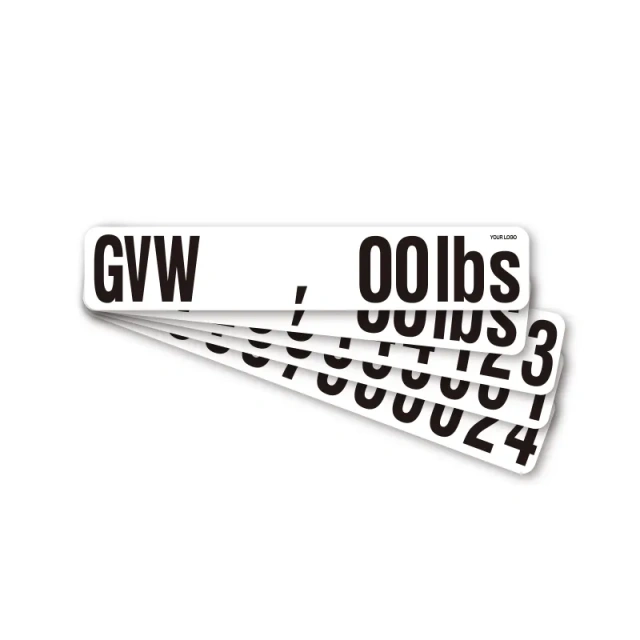 Heavy Duty Gross Vehicle Weight Decal Set Truck Decal Sign GVW Numbering kit Self Adhesive