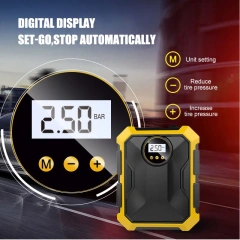 Digital Tire Inflator With LED light Wireless Car Tyre Compressor