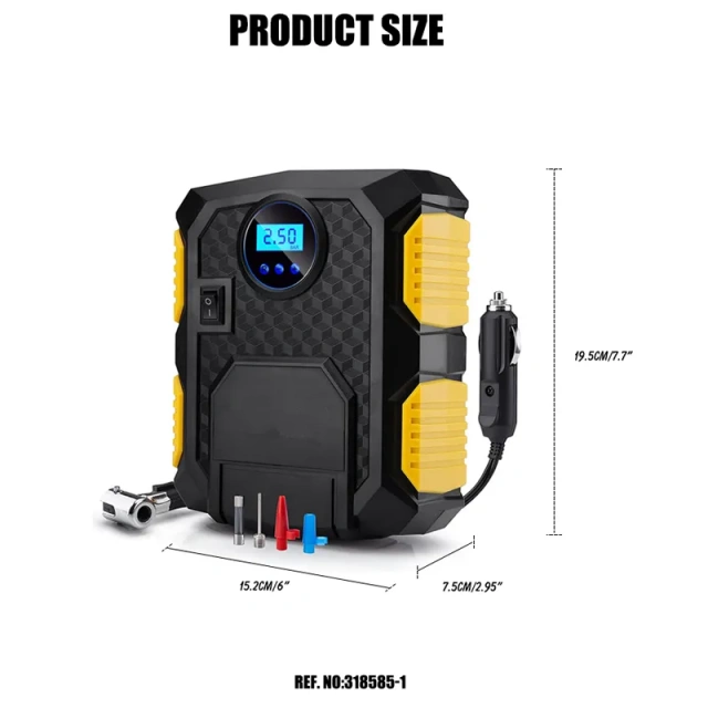 Digital Tire Inflator With LED light Wireless Car Tyre Compressor