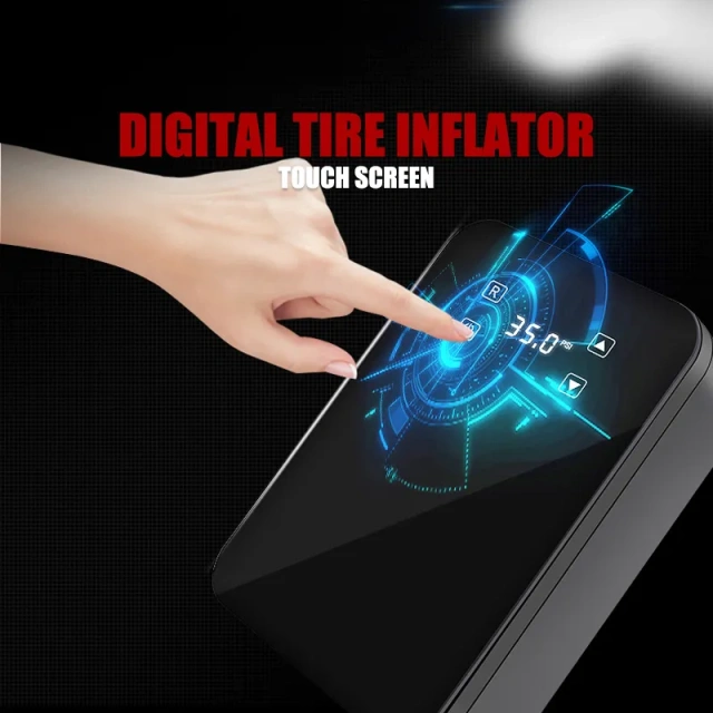 Touch Screen Digital Tire Inflator With LED light Wireless Car Tyre Compressor