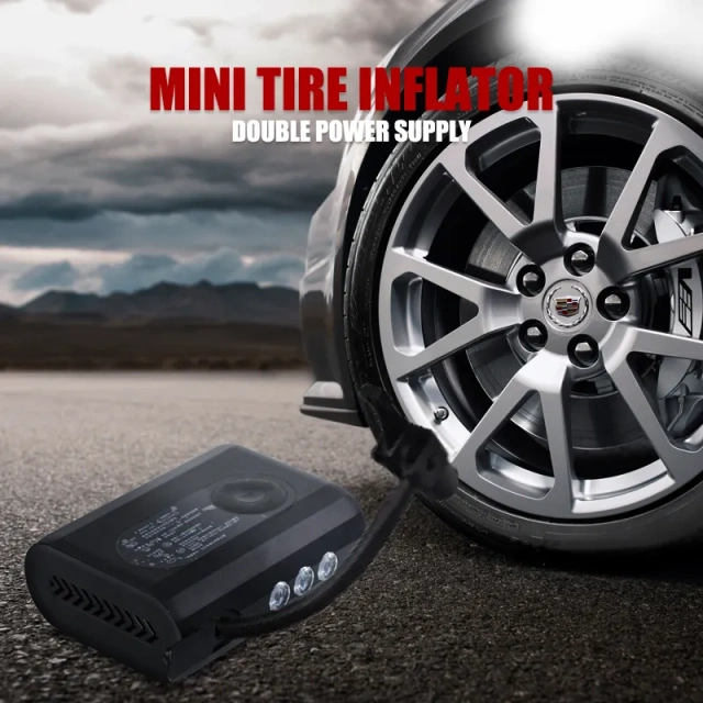 Digital Mini Tire Inflator With LED light Wireless Car Tyre Compressor