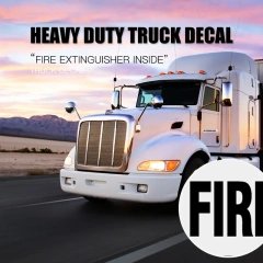 Heavy Duty Fire Extinguisher Inside Truck Decal Sign Self Adhesive