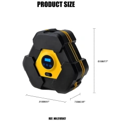 Digital Tire Inflator With LED light Wireless Car Tyre Compressor