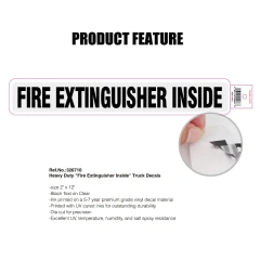 Heavy Duty Fire Extinguisher Inside Truck Decal Sign Self Adhesive