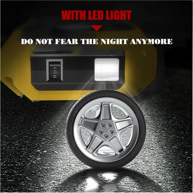 Digital Tire Inflator With LED light Wireless Car Tyre Compressor