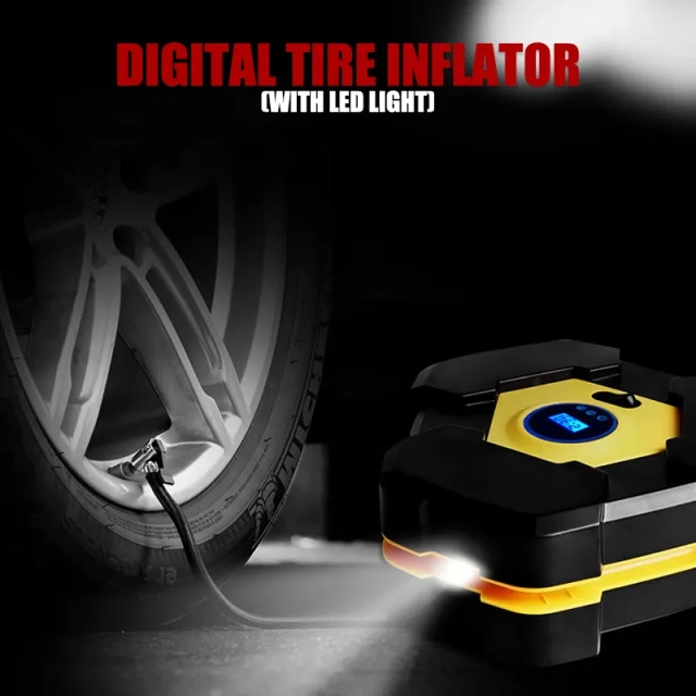 Digital Tire Inflator With LED light Wireless Car Tyre Compressor