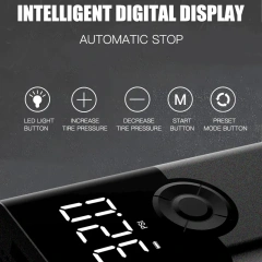 Rechargeable Digital Tire Inflator With LED light Wireless Car Tyre Compressor