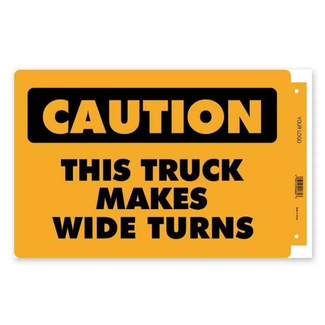 Caution This Truck Makes Wide Turns Driving Warning Decals Wide Turns Sticker