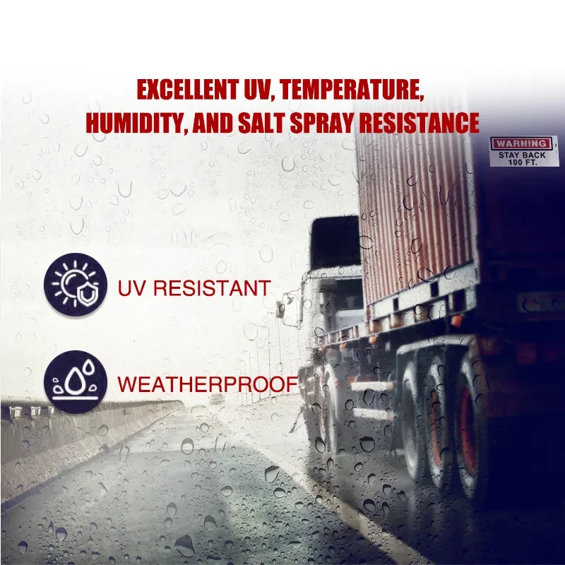 Heavy Duty Stay Back 100 Feet Decal Truck Decal Sign Self Adhesive