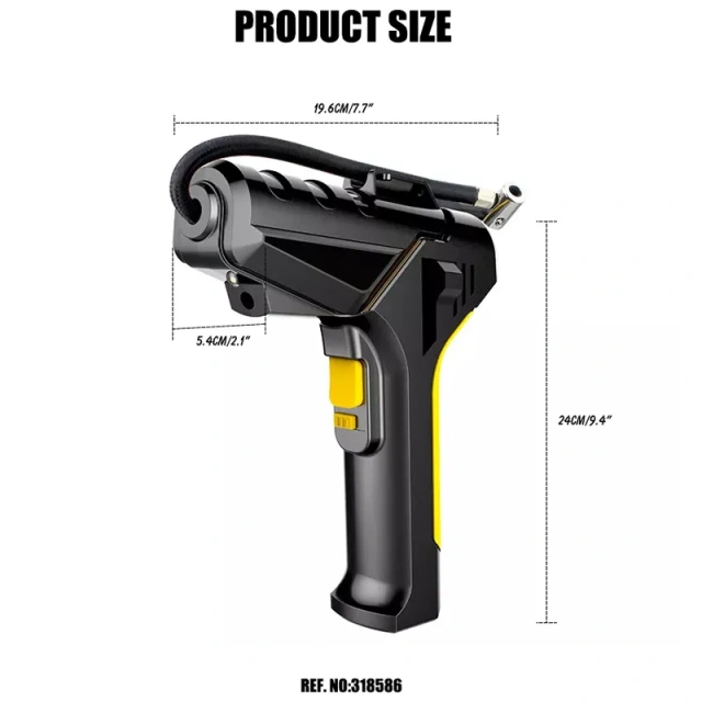 Rechargeable Digital Tire Inflator With LED light Wireless Car Tyre Compressor
